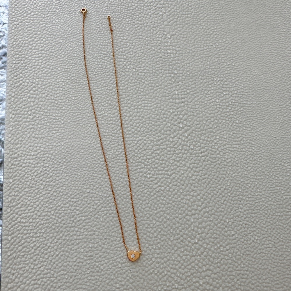 TIFFANY 18K Rose Gold Heart With Diamond Pendant Necklace